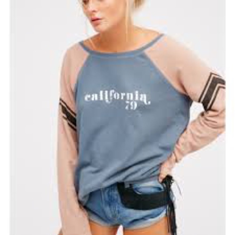 Free People College Dreamin’ Pullover Sweatshirt S - Picture 1 of 8